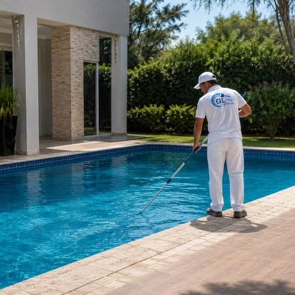 Manutenção de piscina da GriffoLimp com tratamento na Serra-ES